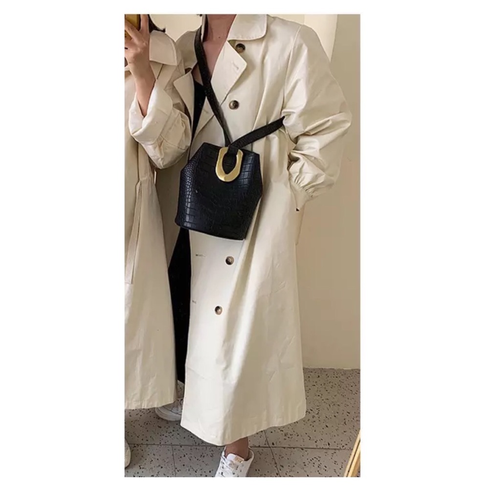 Aubrey Croc Embossed Shoulder/Crossbody Bag